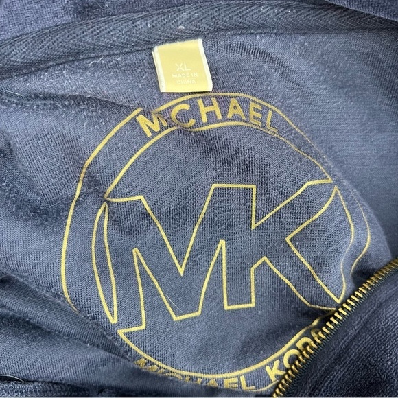 MICHEAL KORS Navy Blue Velour Zip Up Jacket Size XL - Picture 11 of 12